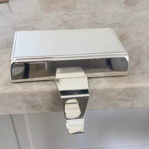 3 Pottery Barn SILVER Christmas Simple Stocking Holders.